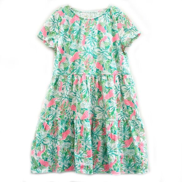 Lilly Pulitzer Girls Mini Geanna Swing Dress Botanical Green XL 12-14 YRS 278481 - Picture 2 of 8